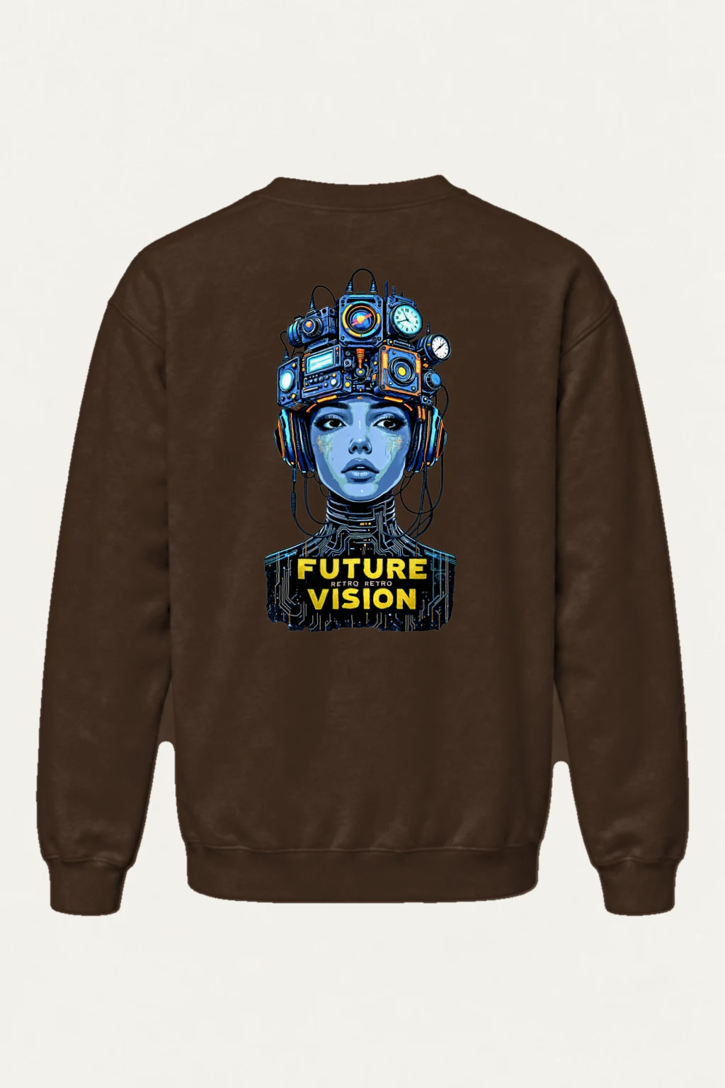 "Future Retro Vision" Heavy Blend Unisex Crewneck Sweatshirt | Gildan 18000