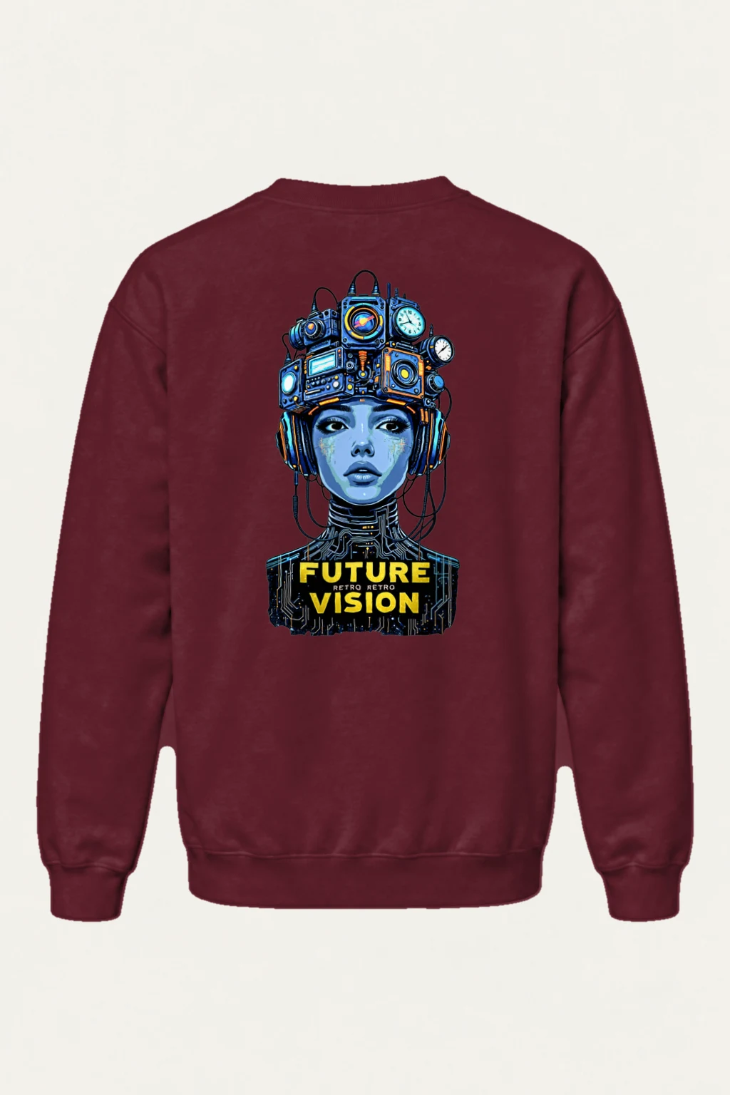 "Future Retro Vision" Heavy Blend Unisex Crewneck Sweatshirt | Gildan 18000