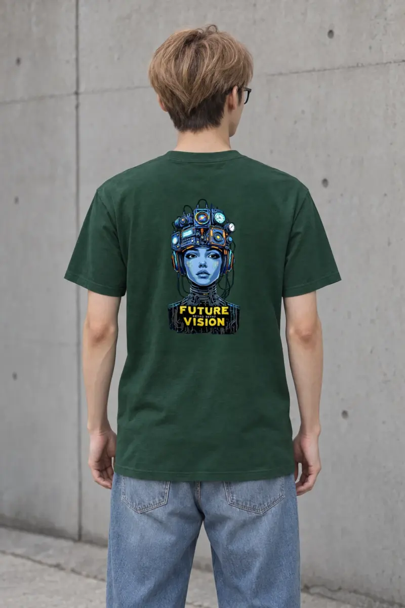 "Future Retro Vision" Heavyweight Unisex Crewneck T-shirt