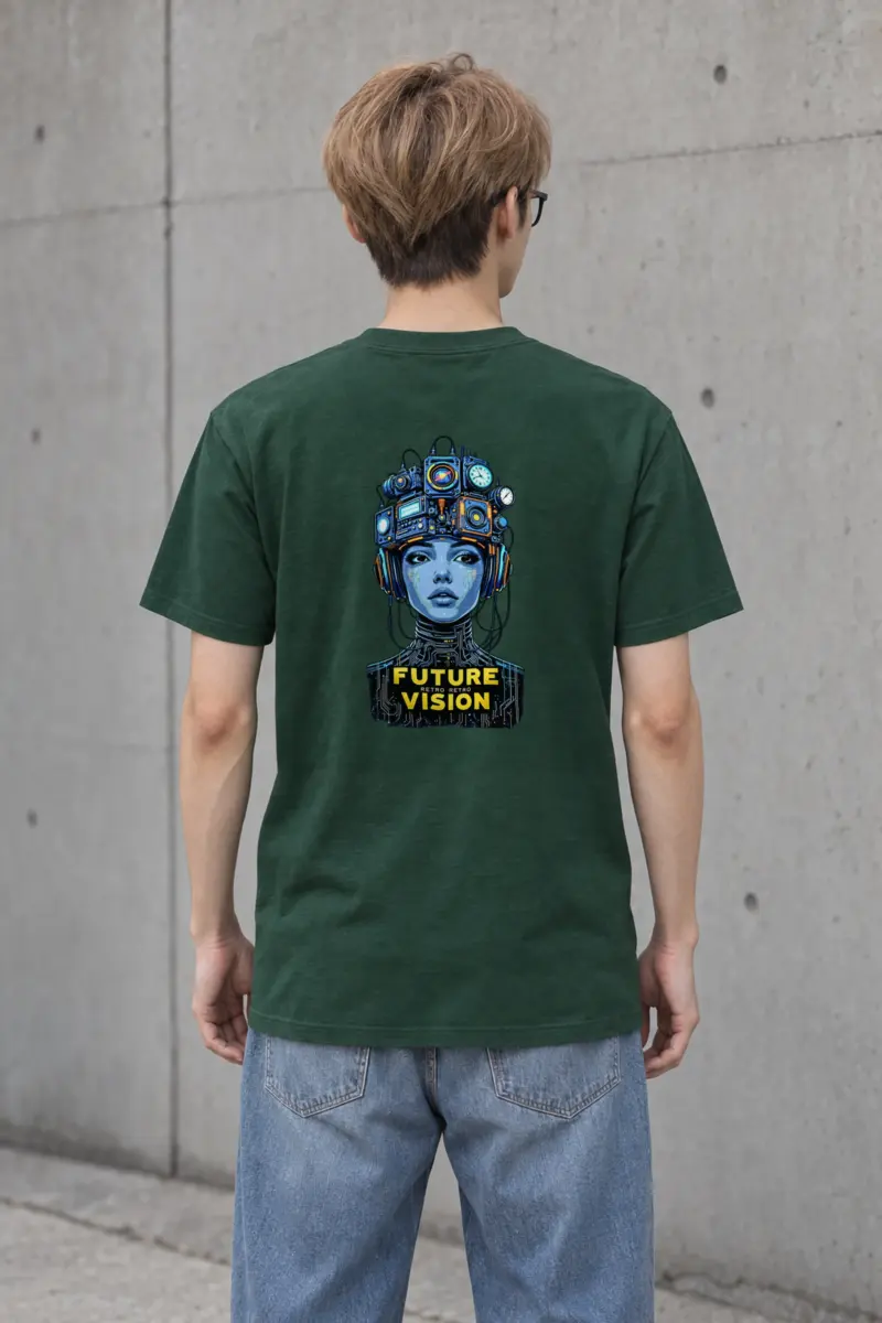 "Future Retro Vision" Heavyweight Unisex Crewneck T-shirt