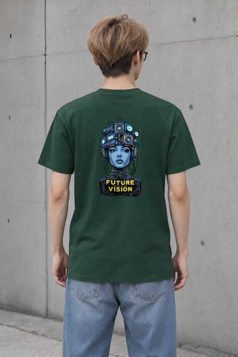 "Future Retro Vision" Heavyweight Unisex Crewneck T-shirt
