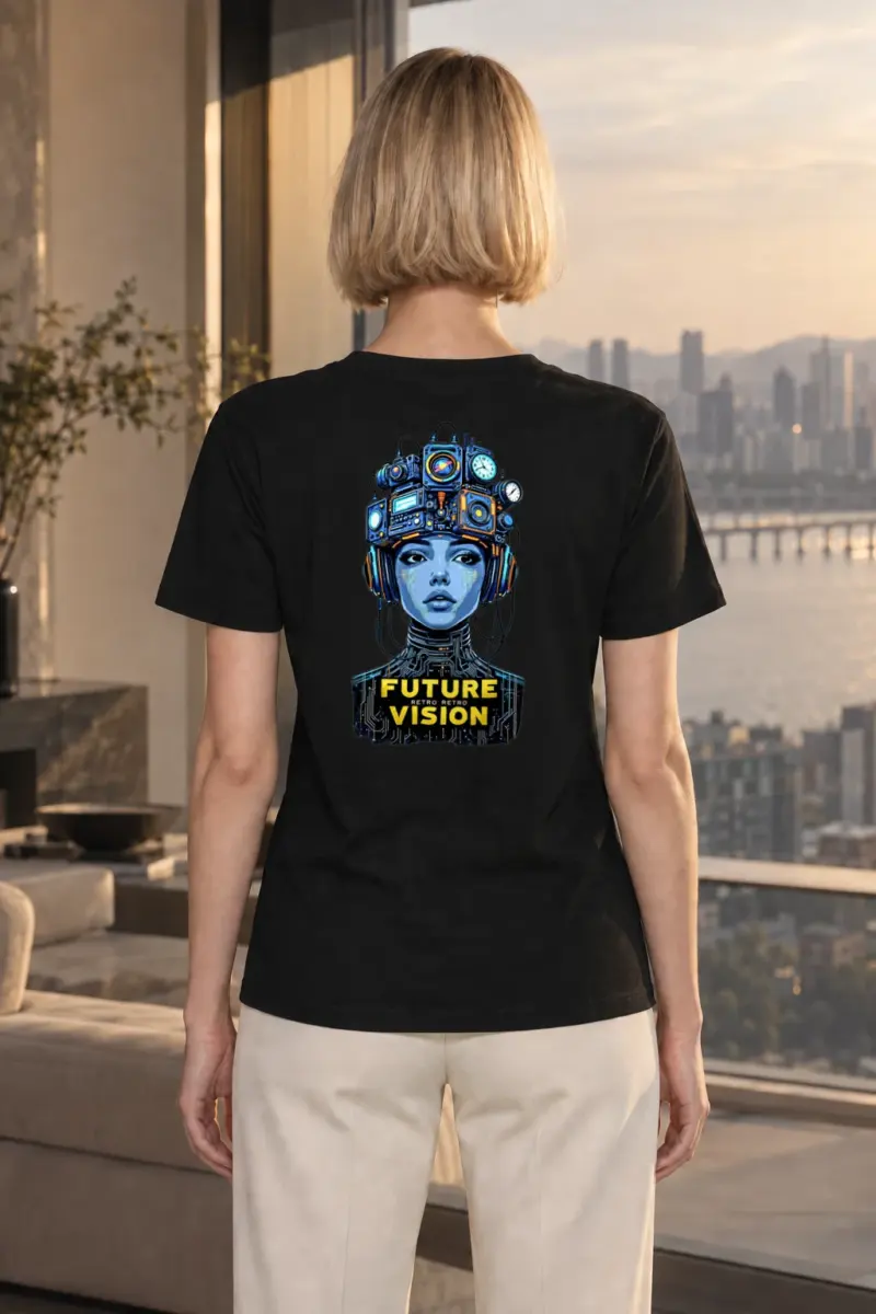 "Future Retro Vision" Heavyweight Unisex Crewneck T-shirt | Gildan 5000