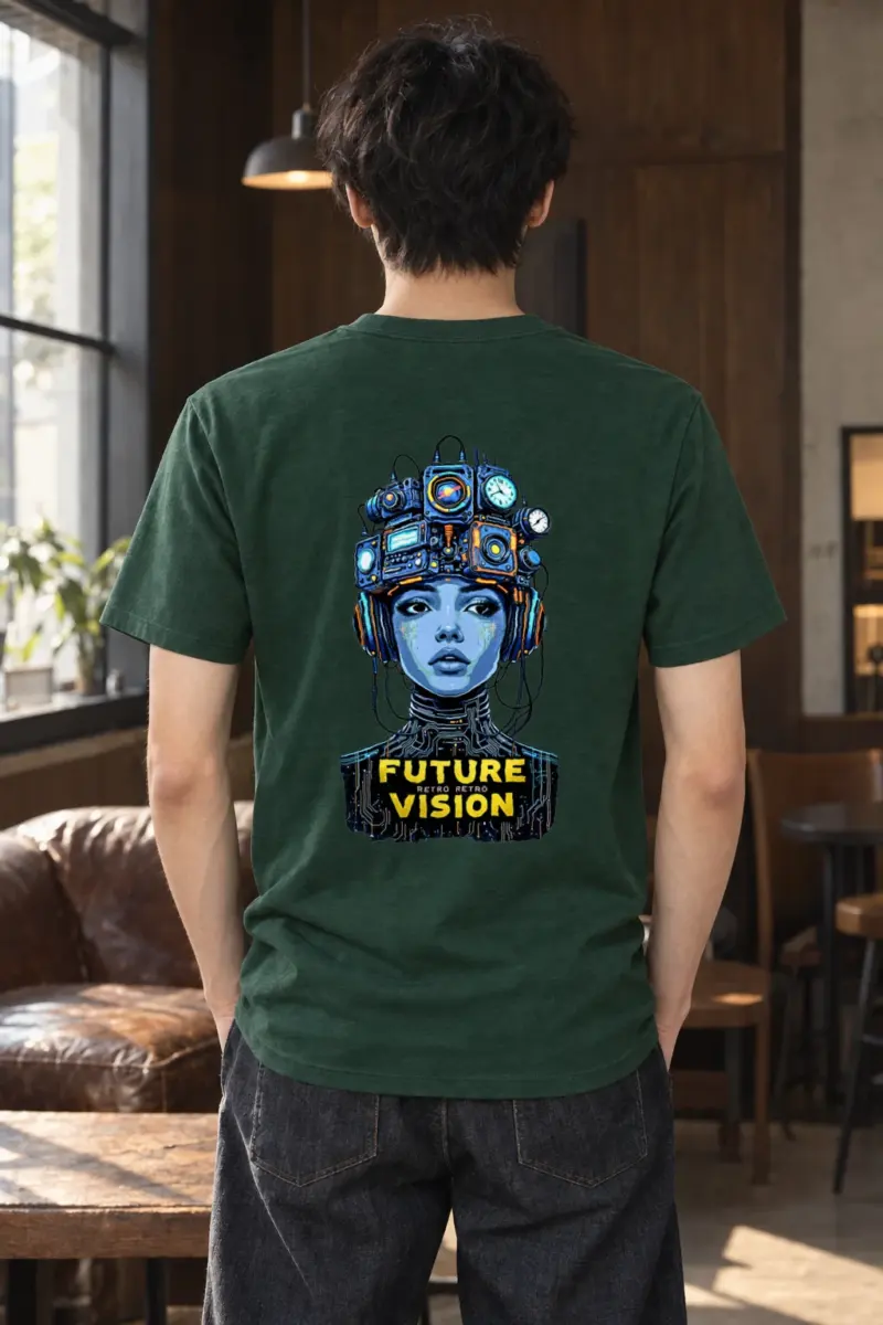 "Future Retro Vision" Heavyweight Unisex Crewneck T-shirt