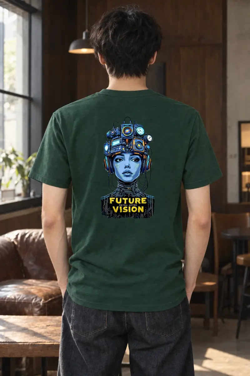 "Future Retro Vision" Heavyweight Unisex Crewneck T-shirt