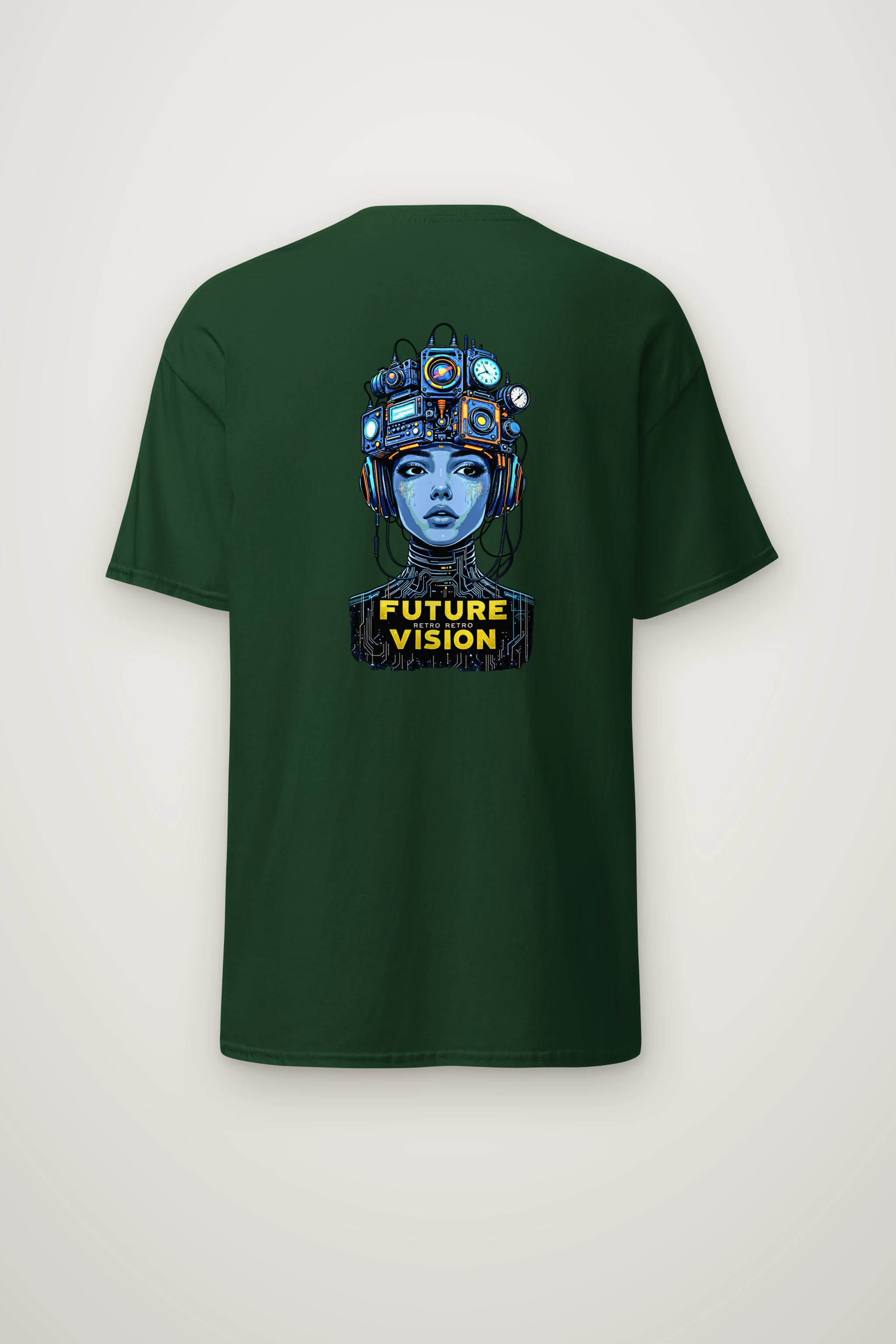"Future Retro Vision" Heavyweight Unisex Crewneck T-shirt