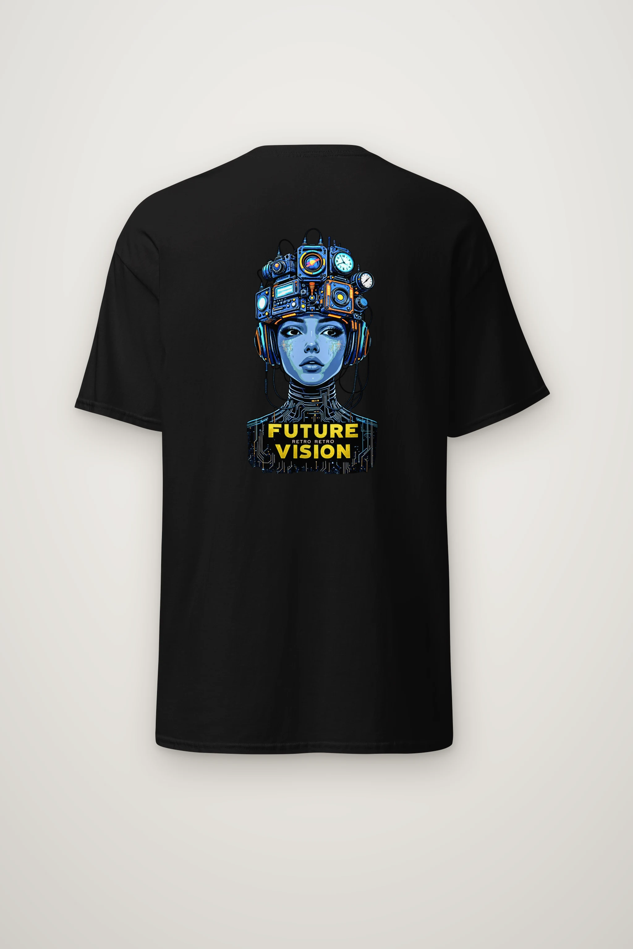 "Future Retro Vision" Heavyweight Unisex Crewneck T-shirt