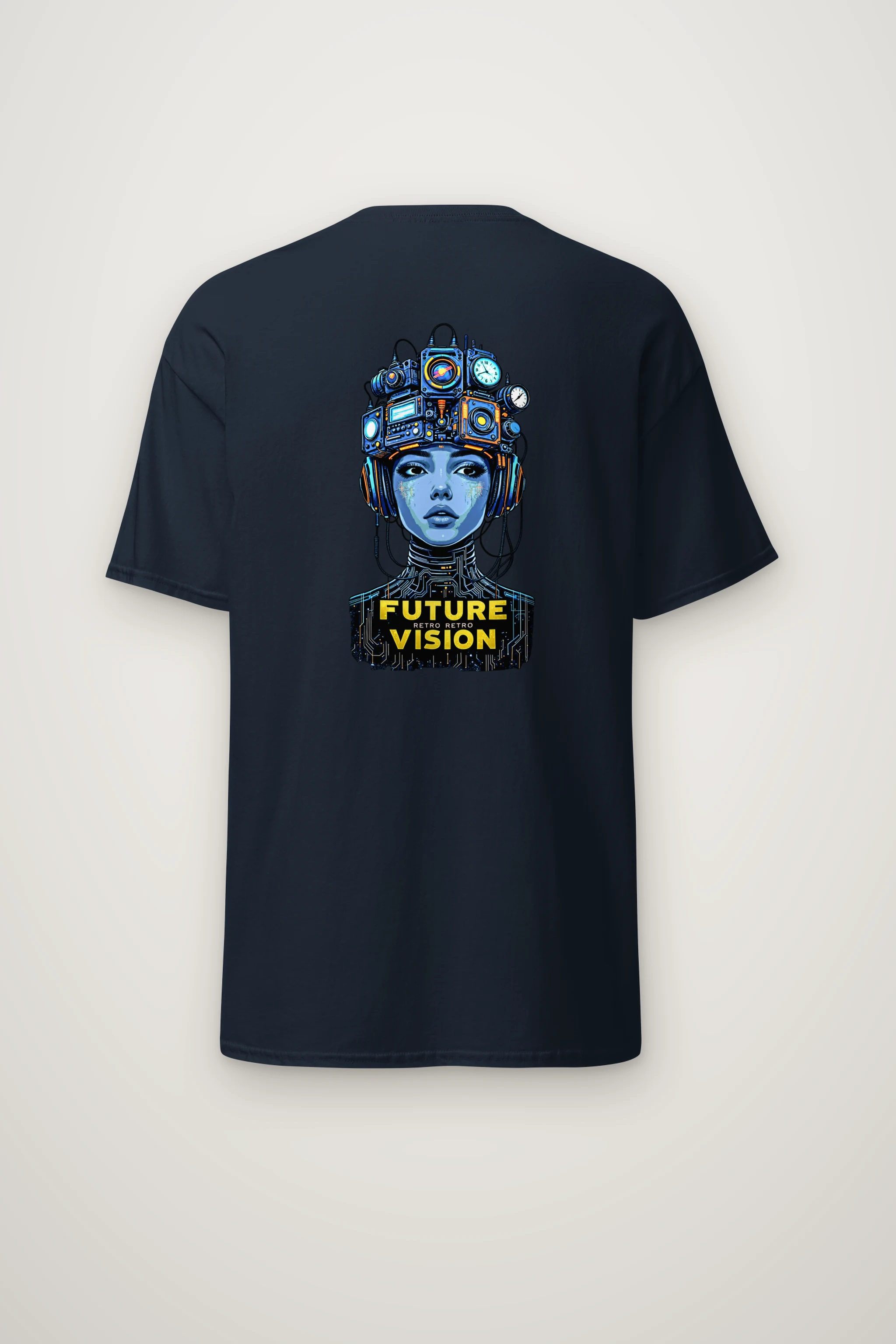 "Future Retro Vision" Heavyweight Unisex Crewneck T-shirt