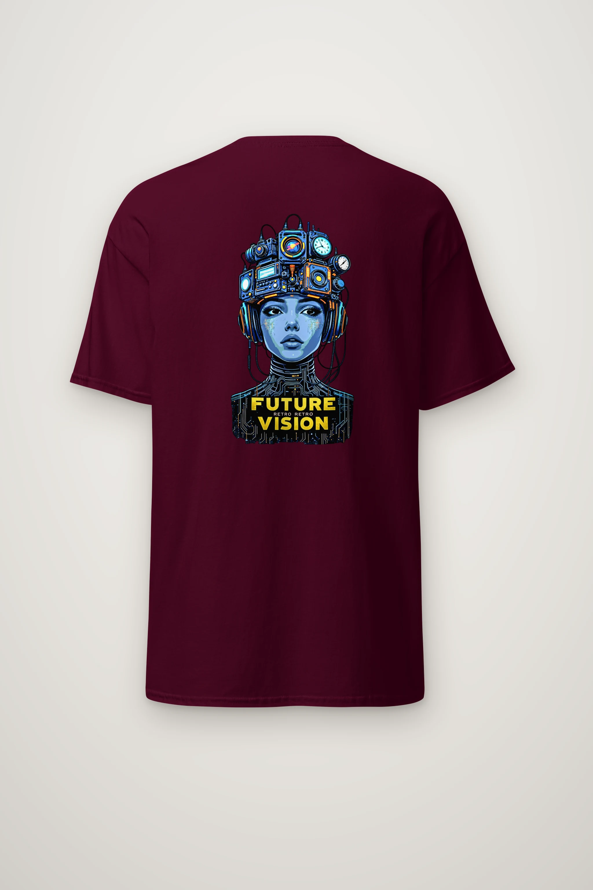 "Future Retro Vision" Heavyweight Unisex Crewneck T-shirt