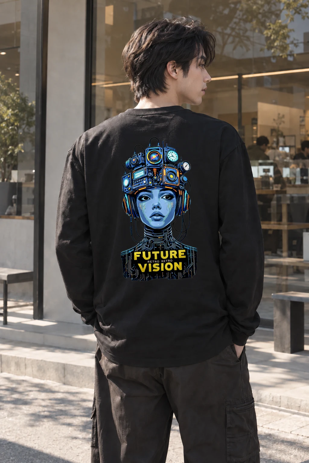 "Future Retro Vision" Unisex Longsleeve T-shirt | Gildan 2400