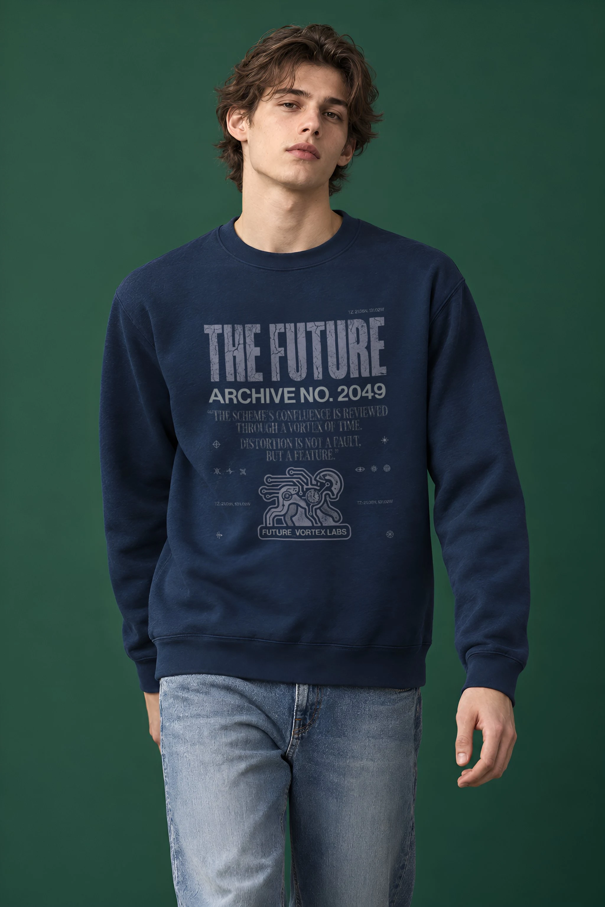 "Future Vortex Archive" Heavy Blend Unisex Crewneck Sweatshirt
