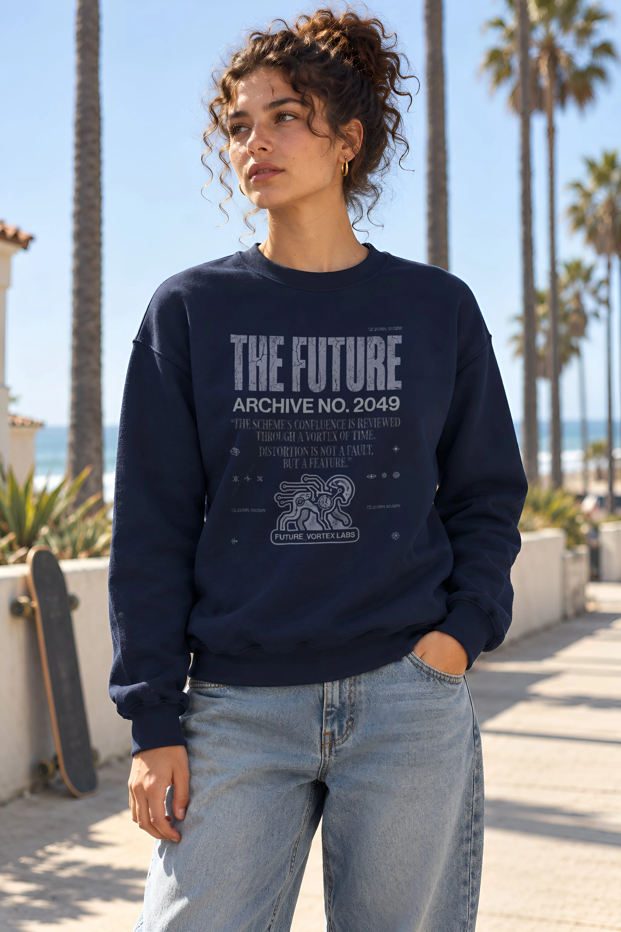 "Future Vortex Archive" Heavy Blend Unisex Crewneck Sweatshirt