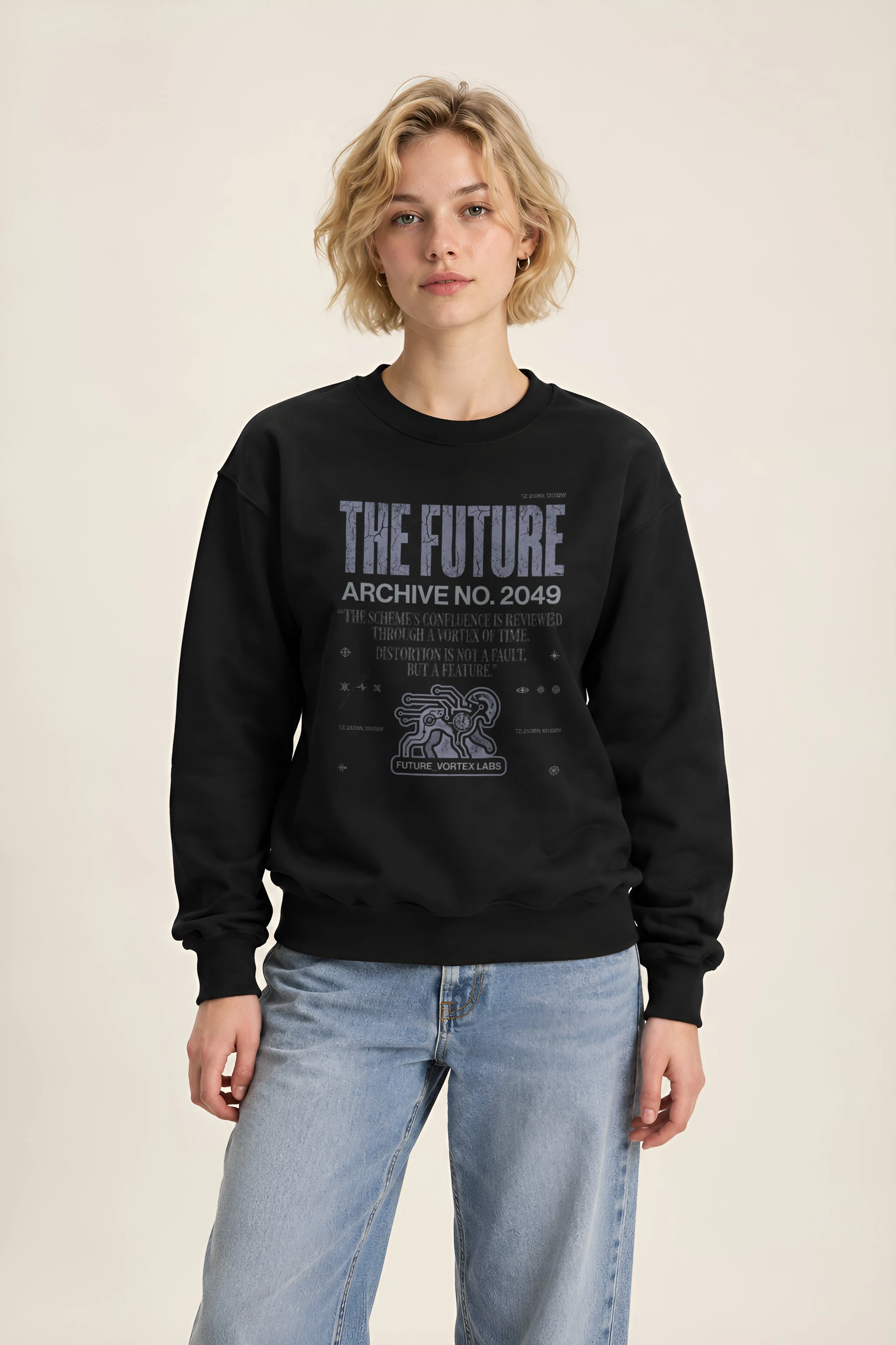 "Future Vortex Archive" Heavy Blend Unisex Crewneck Sweatshirt