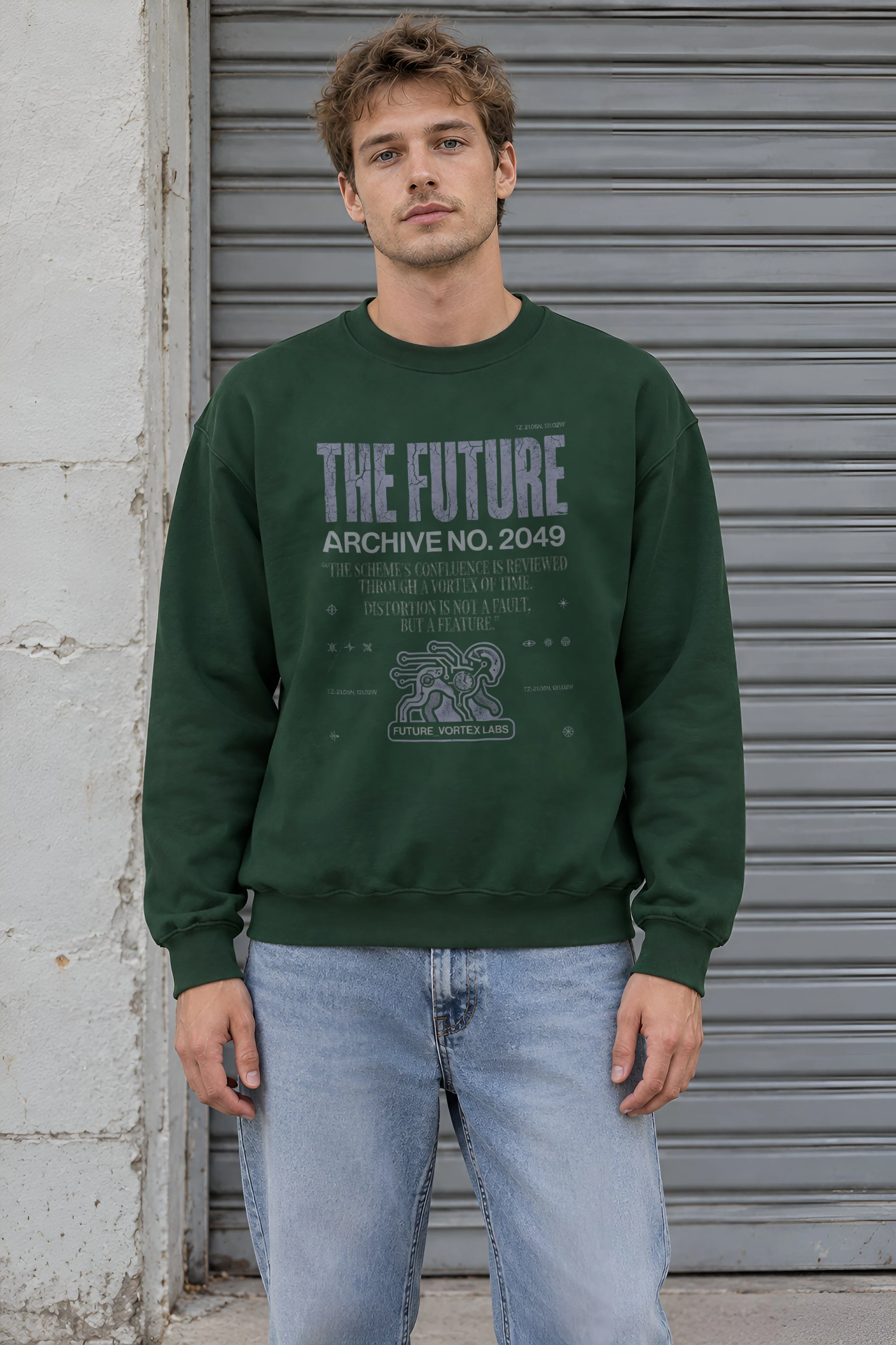"Future Vortex Archive" Heavy Blend Unisex Crewneck Sweatshirt