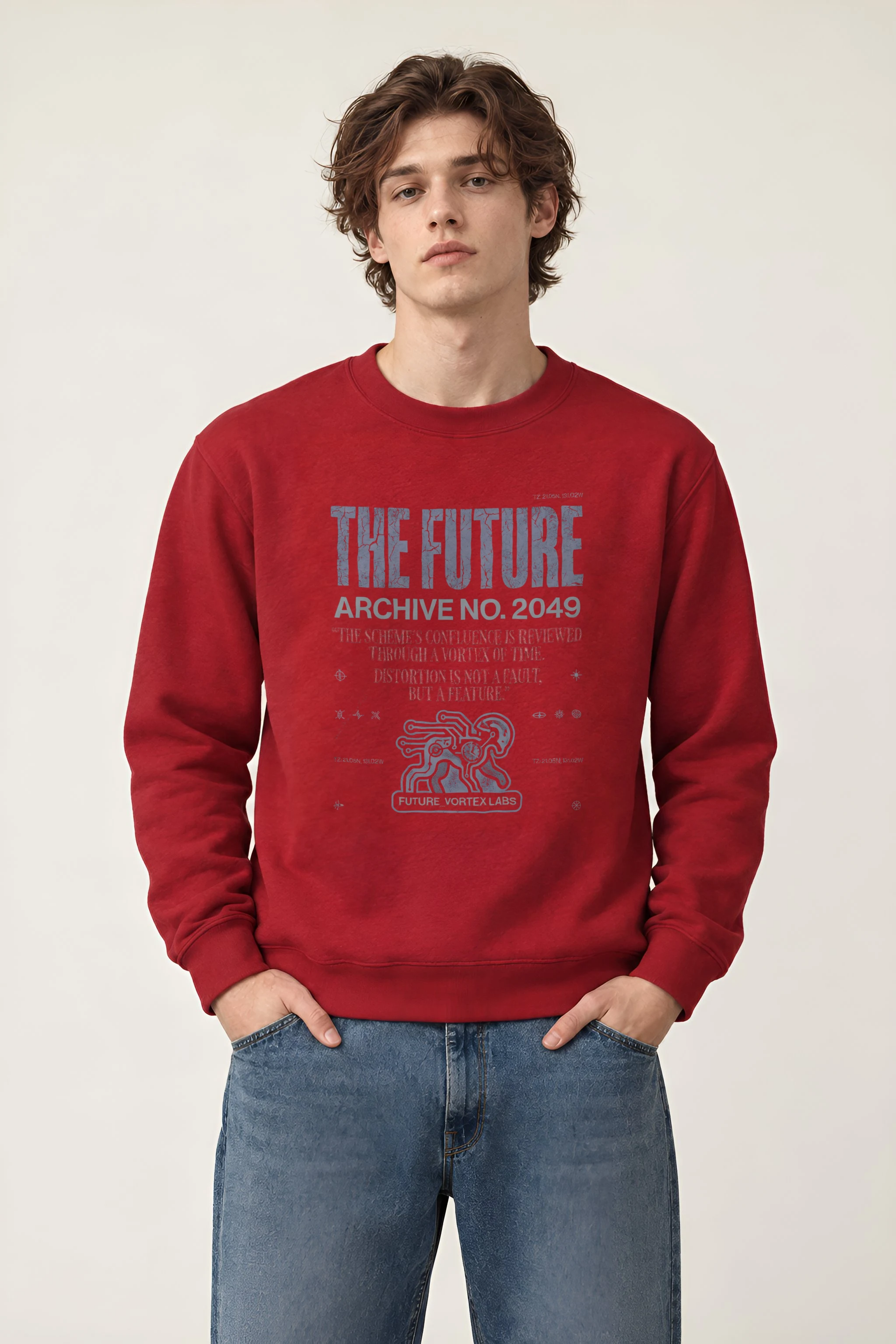 "Future Vortex Archive" Heavy Blend Unisex Crewneck Sweatshirt