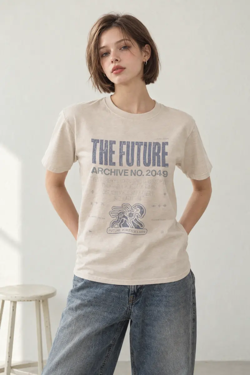 "Future Vortex Archive" Heavyweight Unisex Crewneck T-shirt