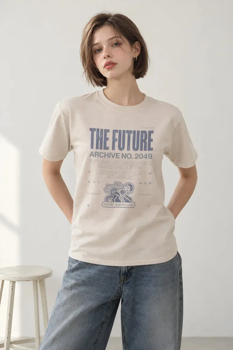 "Future Vortex Archive" Heavyweight Unisex Crewneck T-shirt