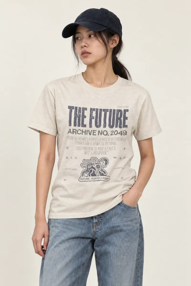 "Future Vortex Archive" Heavyweight Unisex Crewneck T-shirt