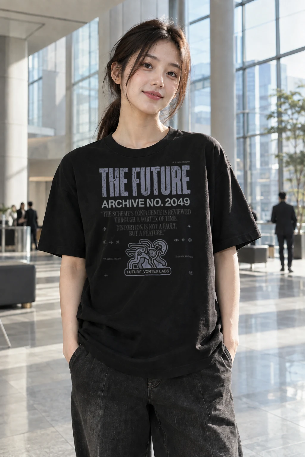 "Future Vortex Archive" Heavyweight Unisex Crewneck T-shirt | Gildan 5000
