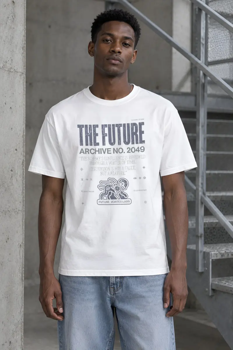 "Future Vortex Archive" Heavyweight Unisex Crewneck T-shirt