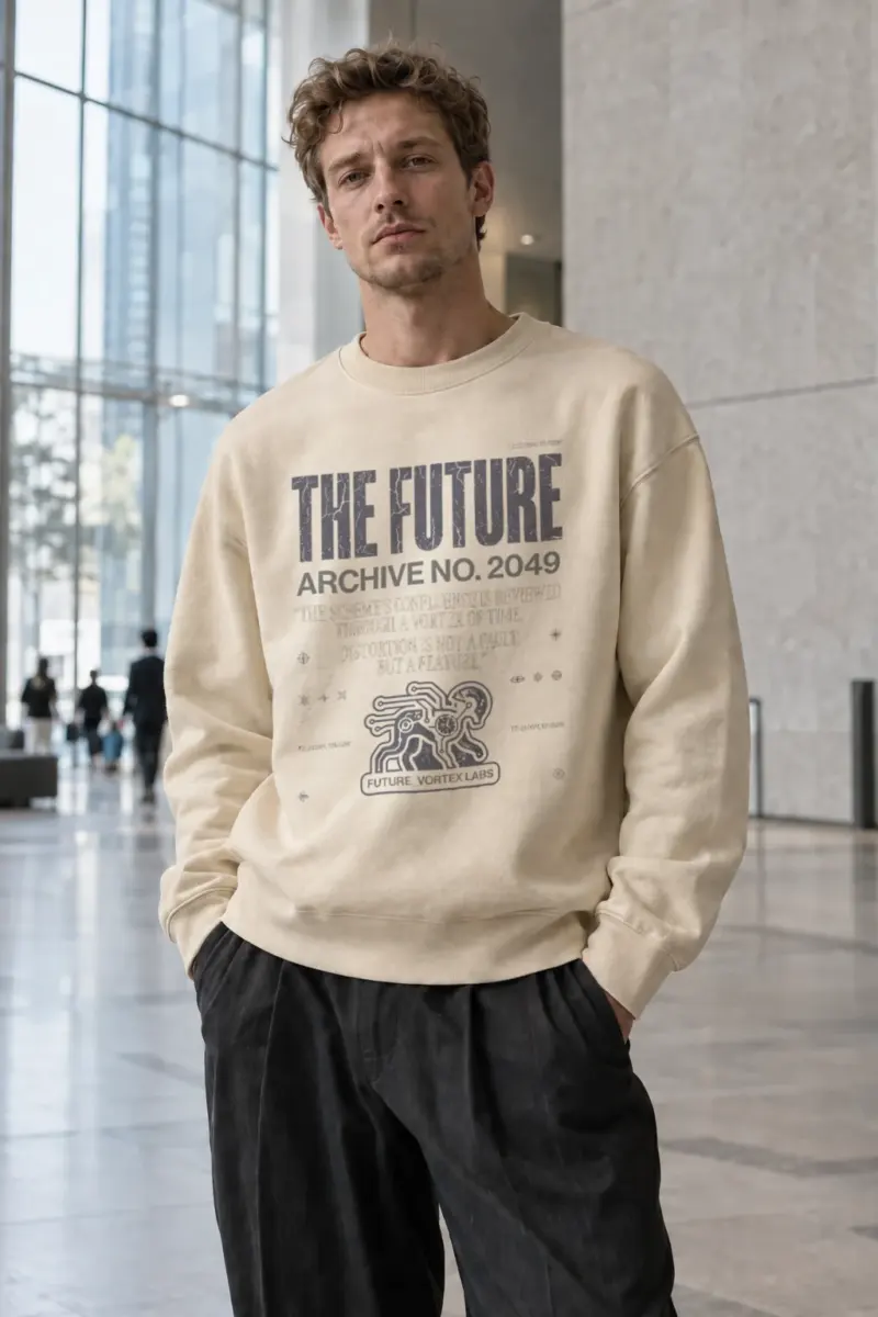 “Future Vortex Archive” Unisex Sponge Fleece Crewneck Sweatshirt | Bella + Canvas 3901