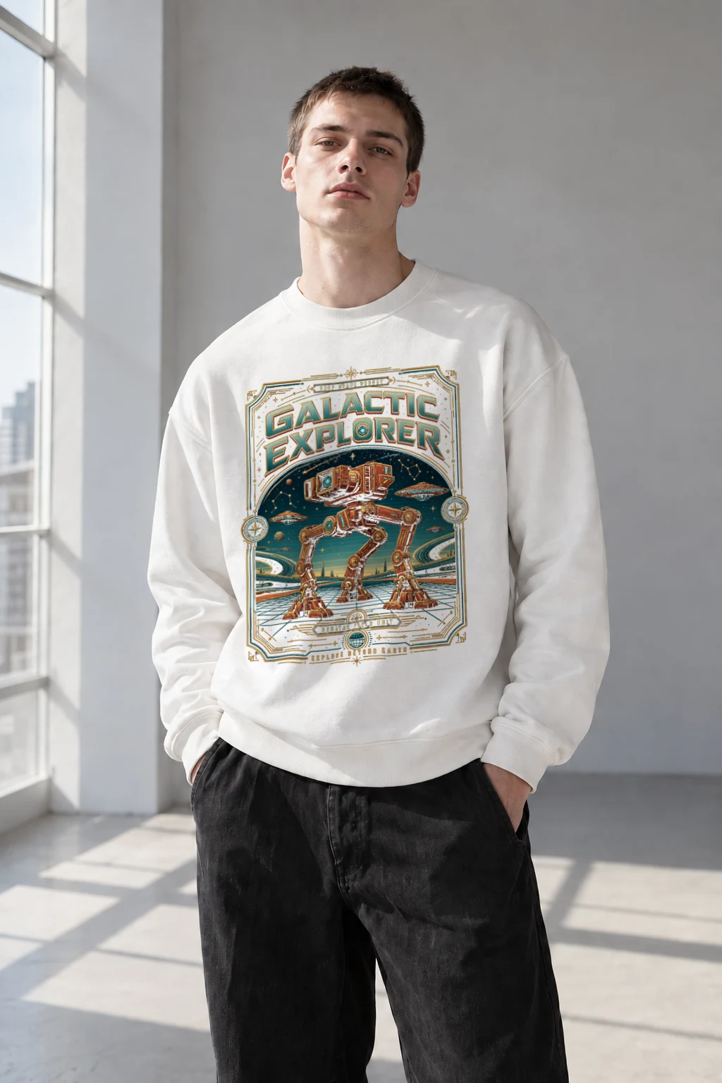 "Galactic Explorer" Heavy Blend Unisex Crewneck Sweatshirt | Gildan 18000
