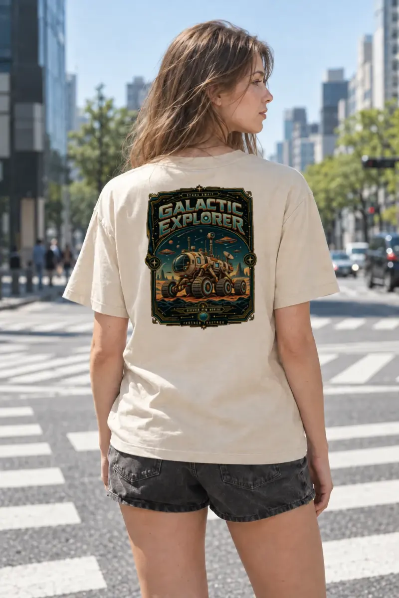 "Galactic Explorer" Heavyweight Unisex Crewneck T-shirt | Gildan 5000