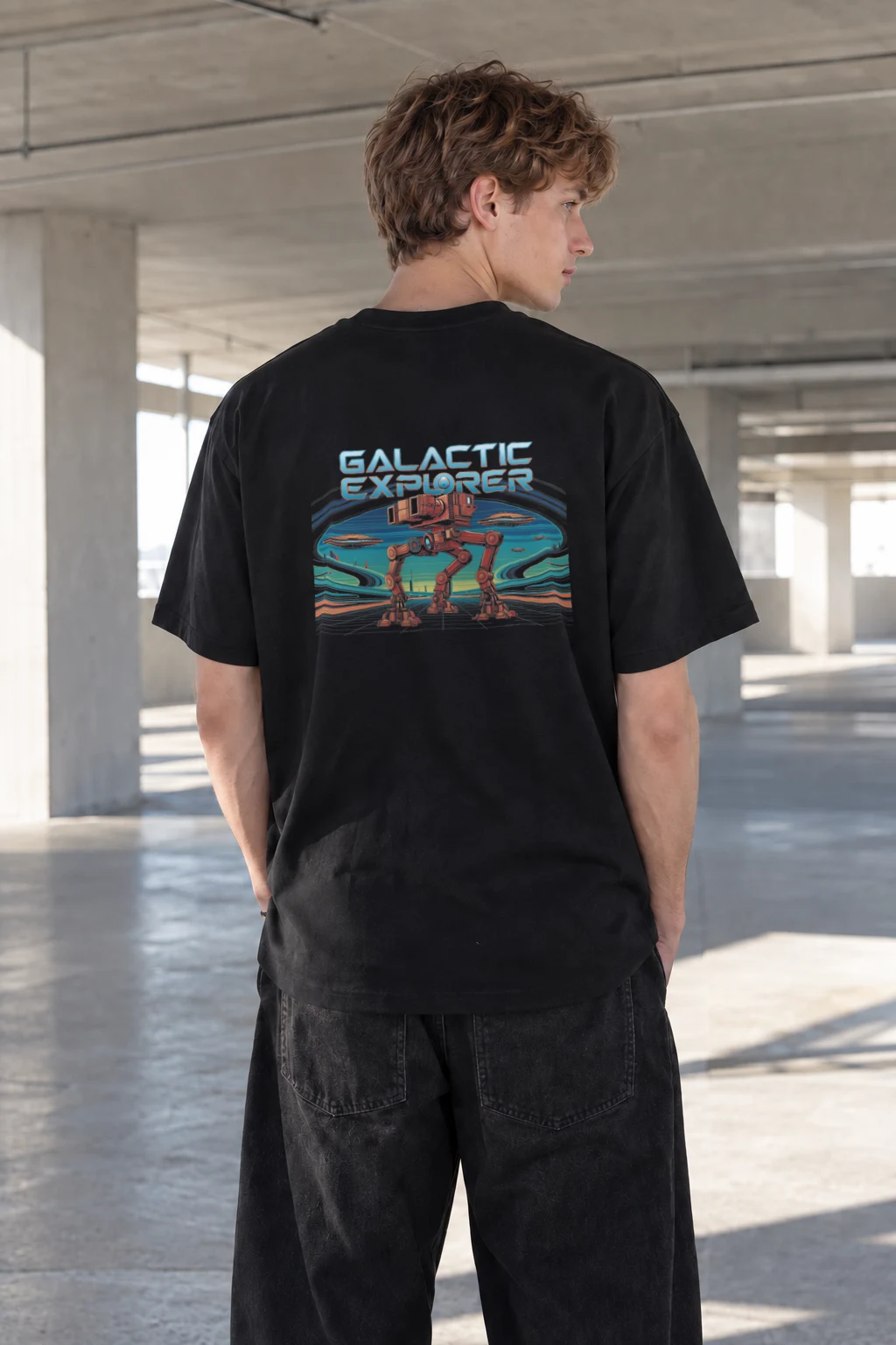 "Galactic Explorer" Heavyweight Unisex Crewneck T-shirt | Gildan 5000