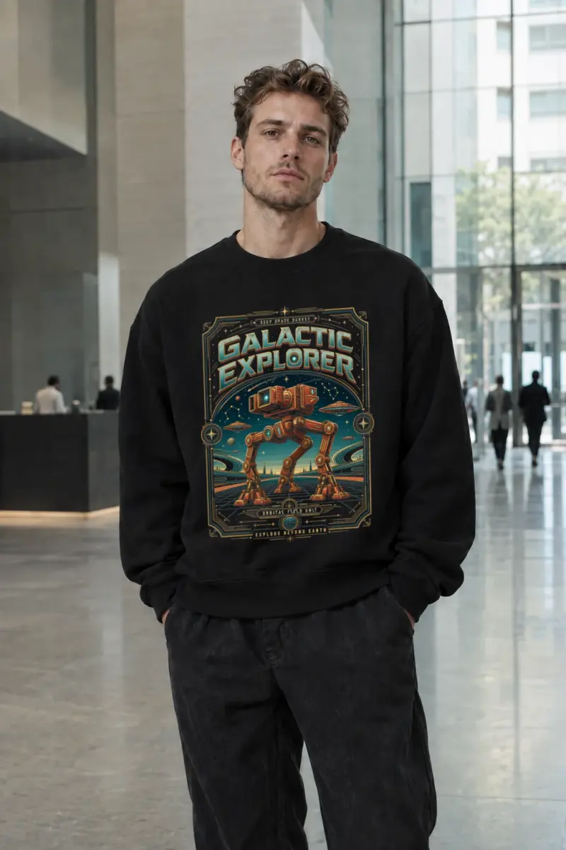 “Galactic Explorer” Unisex Sponge Fleece Crewneck Sweatshirt | Bella + Canvas 3901