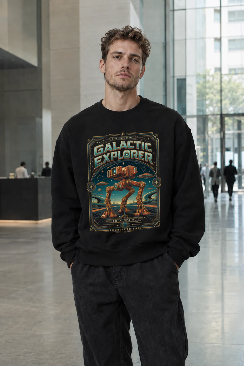 "Galactic Explorer" Unisex Sponge Fleece Crewneck Sweatshirt | Bella + Canvas 3901