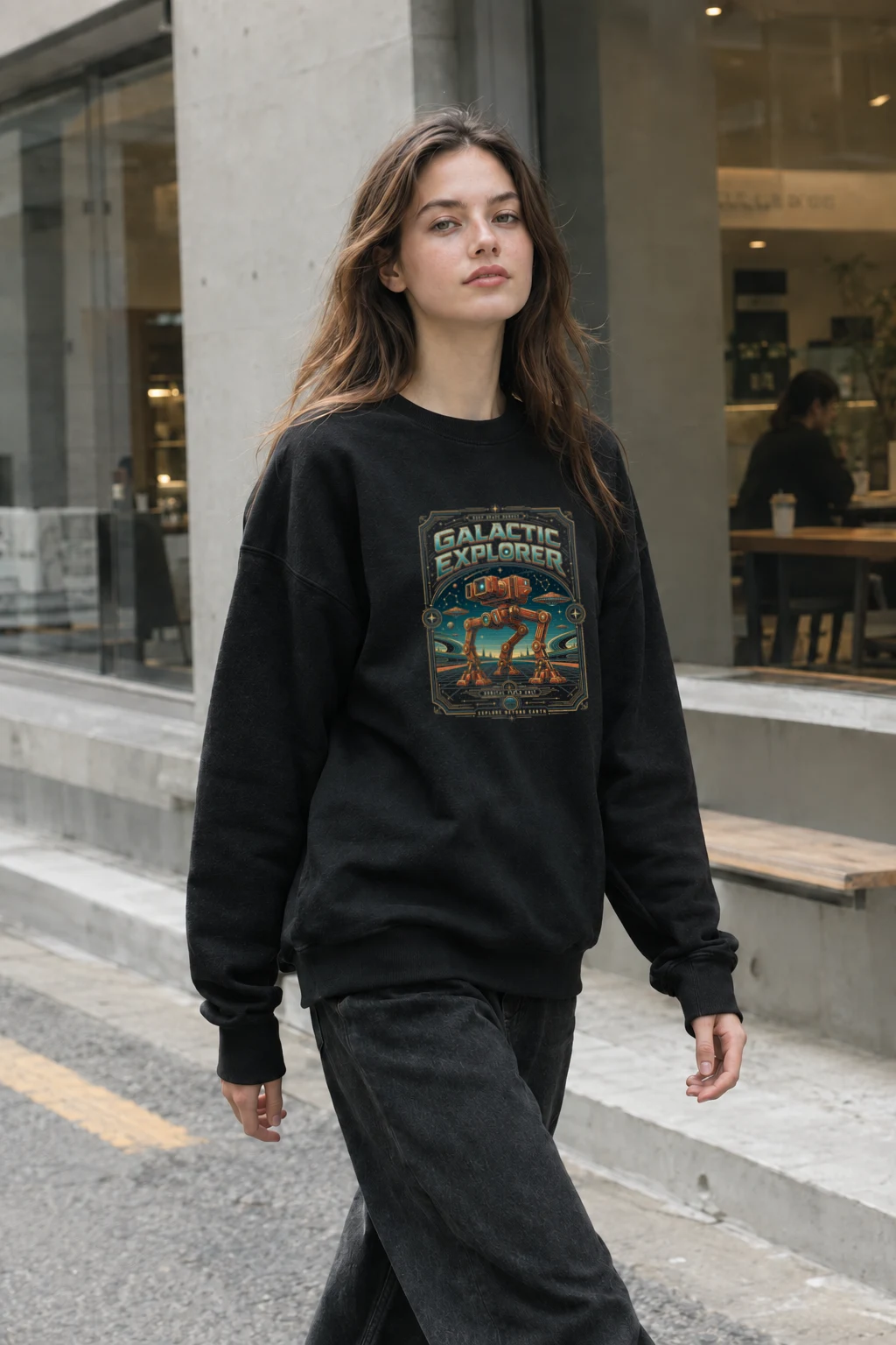 "Galactic Explorer" Unisex Sponge Fleece Crewneck Sweatshirt | Bella + Canvas 3901
