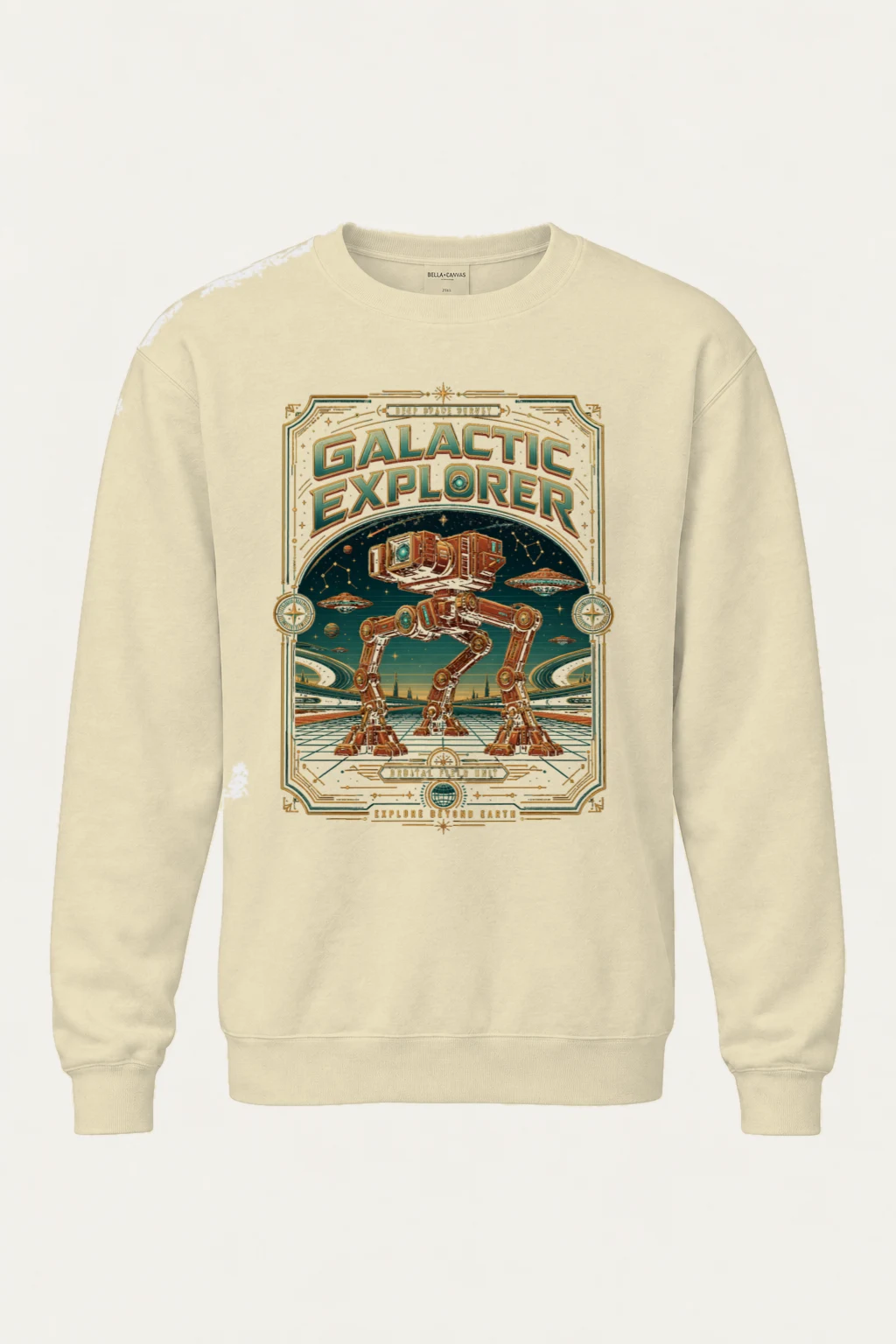 "Galactic Explorer" Unisex Sponge Fleece Crewneck Sweatshirt | Bella + Canvas 3901