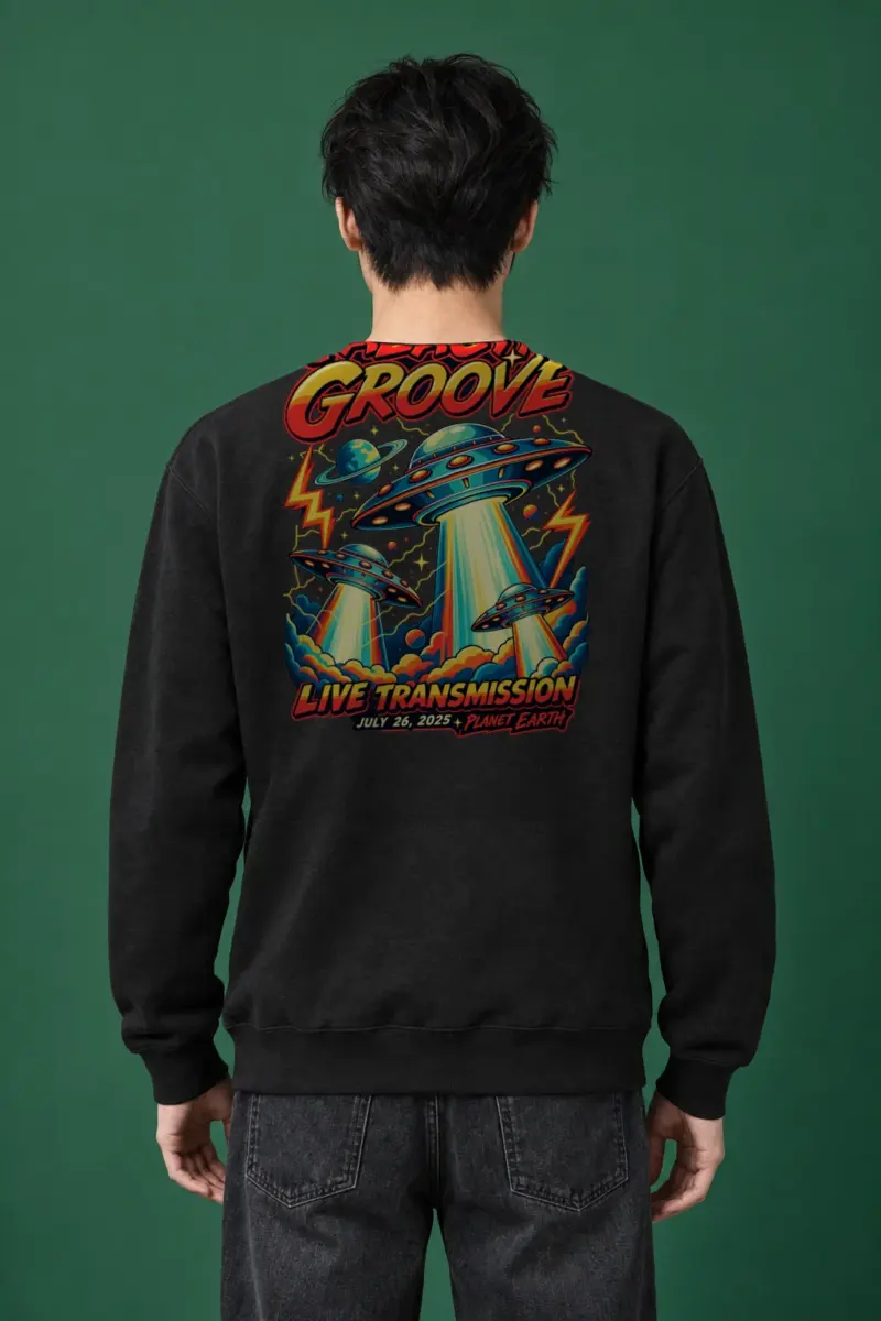 "Galactic Groove" Heavy Blend Unisex Crewneck Sweatshirt