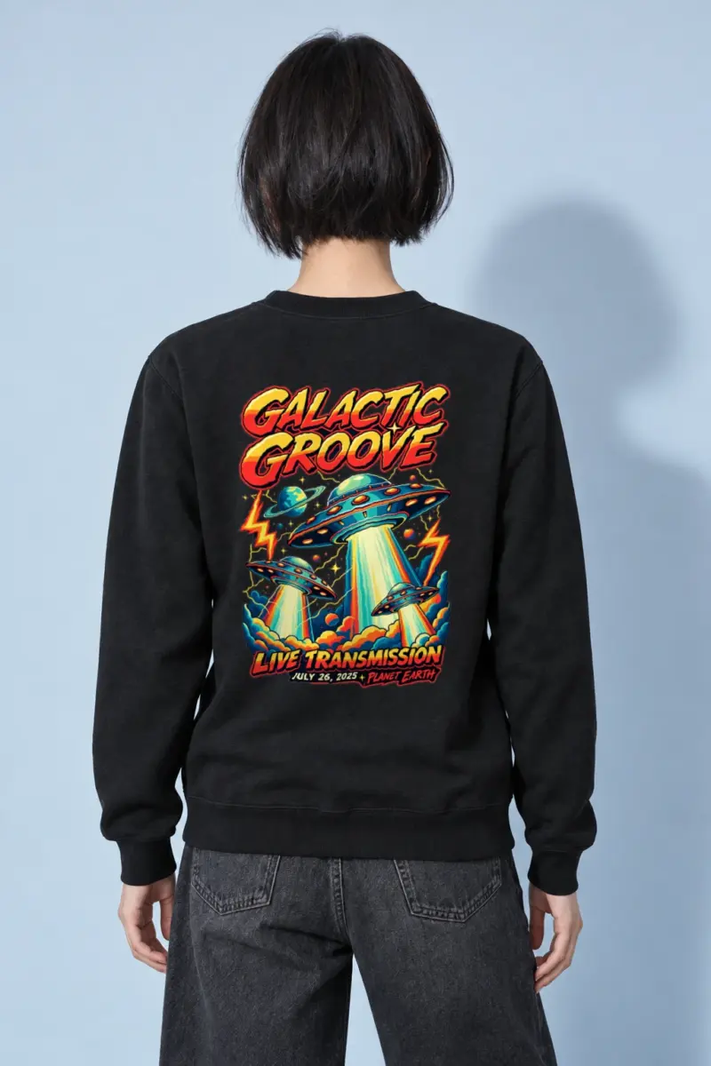 "Galactic Groove" Heavy Blend Unisex Crewneck Sweatshirt