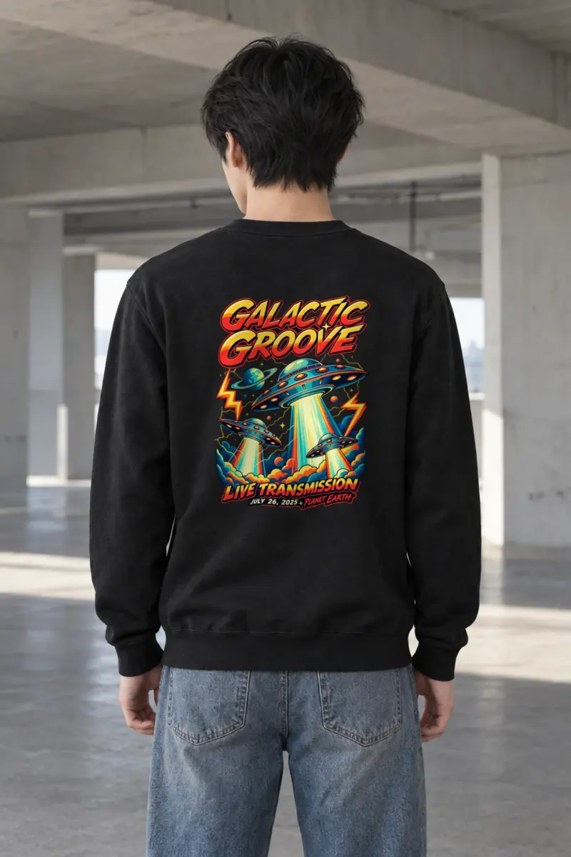 "Galactic Groove" Heavy Blend Unisex Crewneck Sweatshirt
