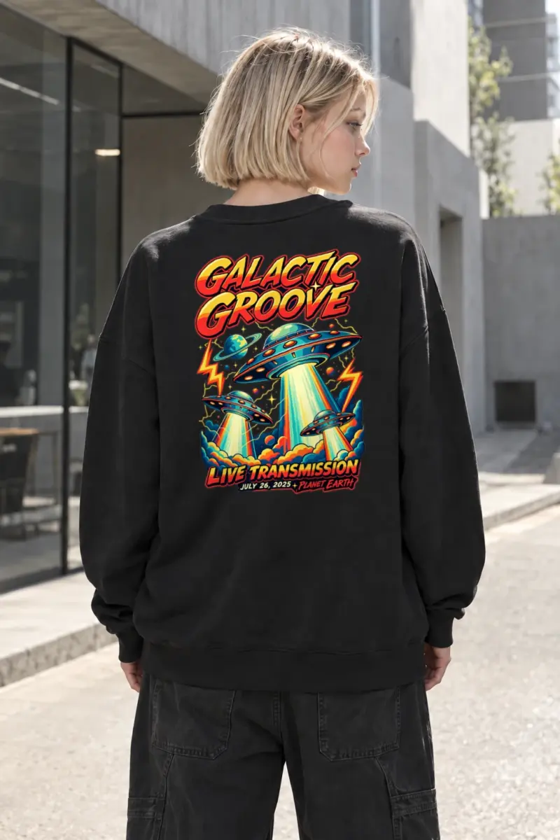 "Galactic Groove" Heavy Blend Unisex Crewneck Sweatshirt | Gildan 18000