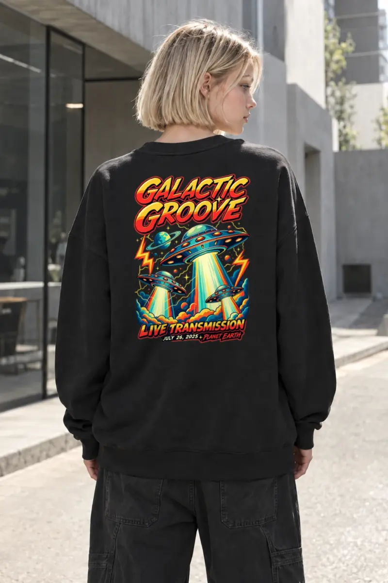 "Galactic Groove" Heavy Blend Unisex Crewneck Sweatshirt | Gildan 18000