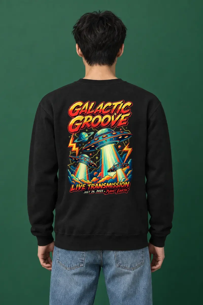 "Galactic Groove" Heavy Blend Unisex Crewneck Sweatshirt | Gildan 18000