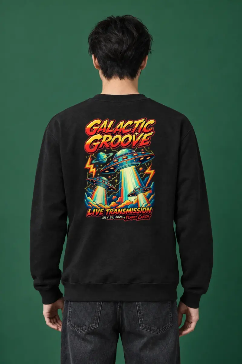 "Galactic Groove" Heavy Blend Unisex Crewneck Sweatshirt