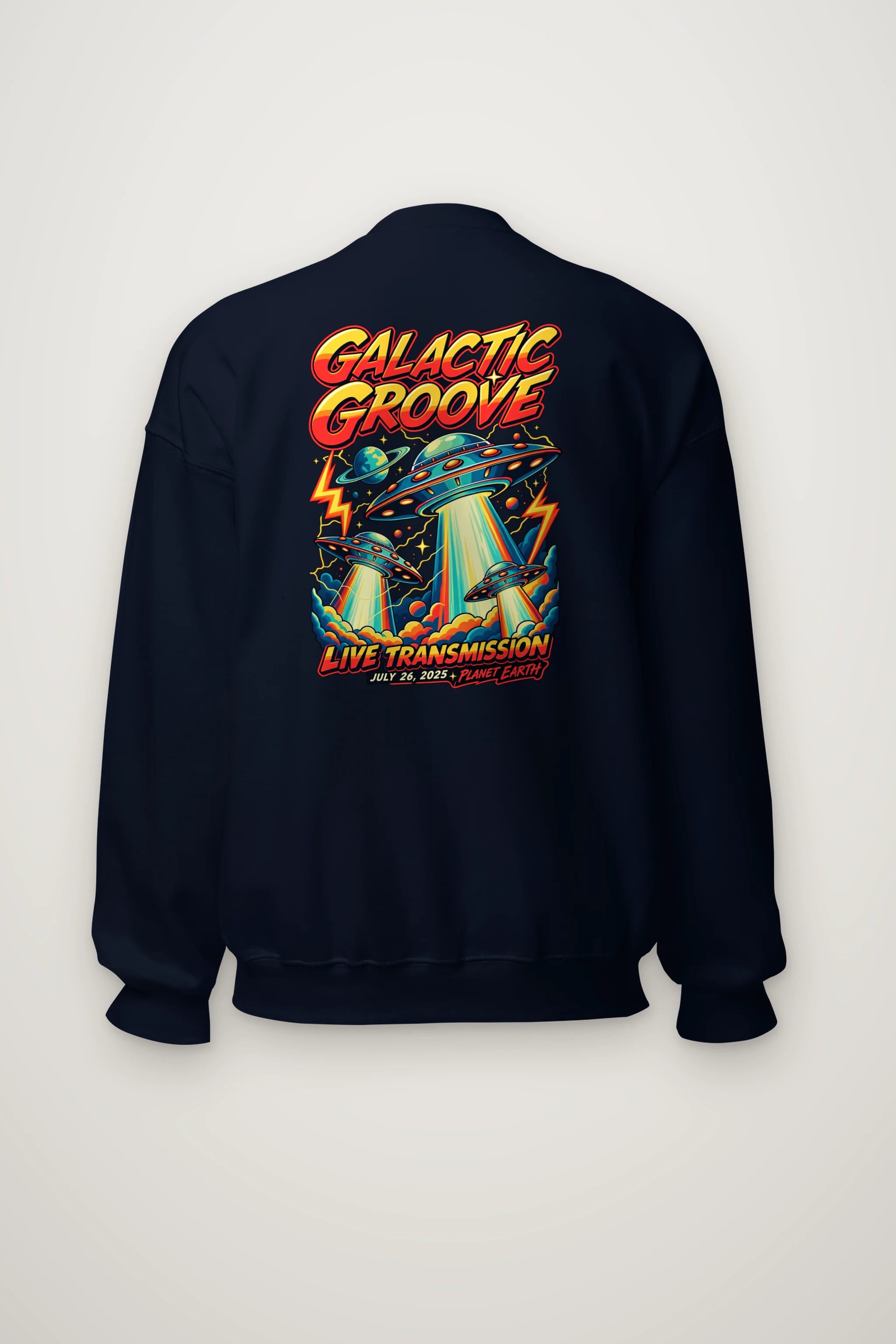 "Galactic Groove" Heavy Blend Unisex Crewneck Sweatshirt