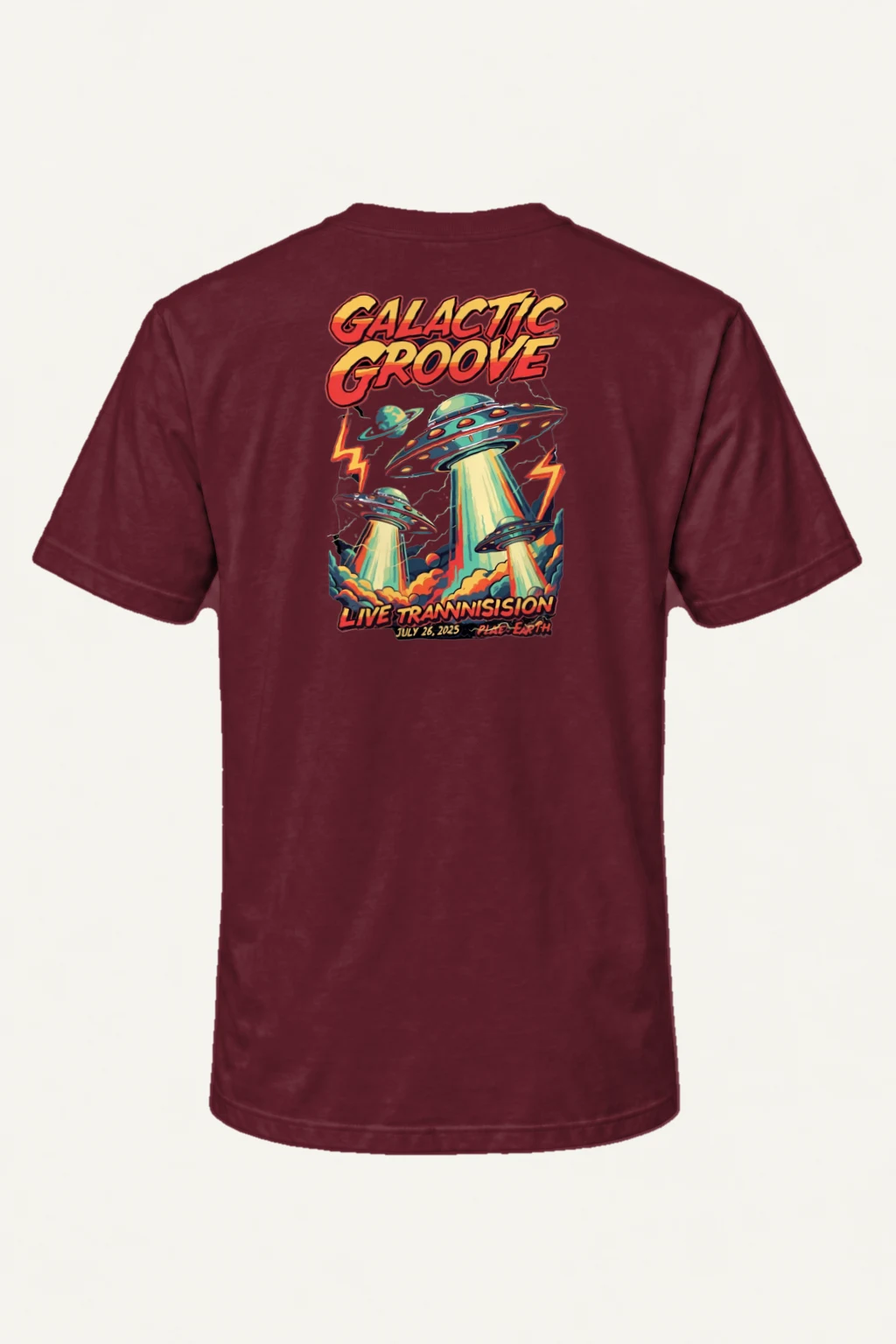 "Galactic Groove" Heavyweight Unisex Crewneck T-shirt | Gildan 5000