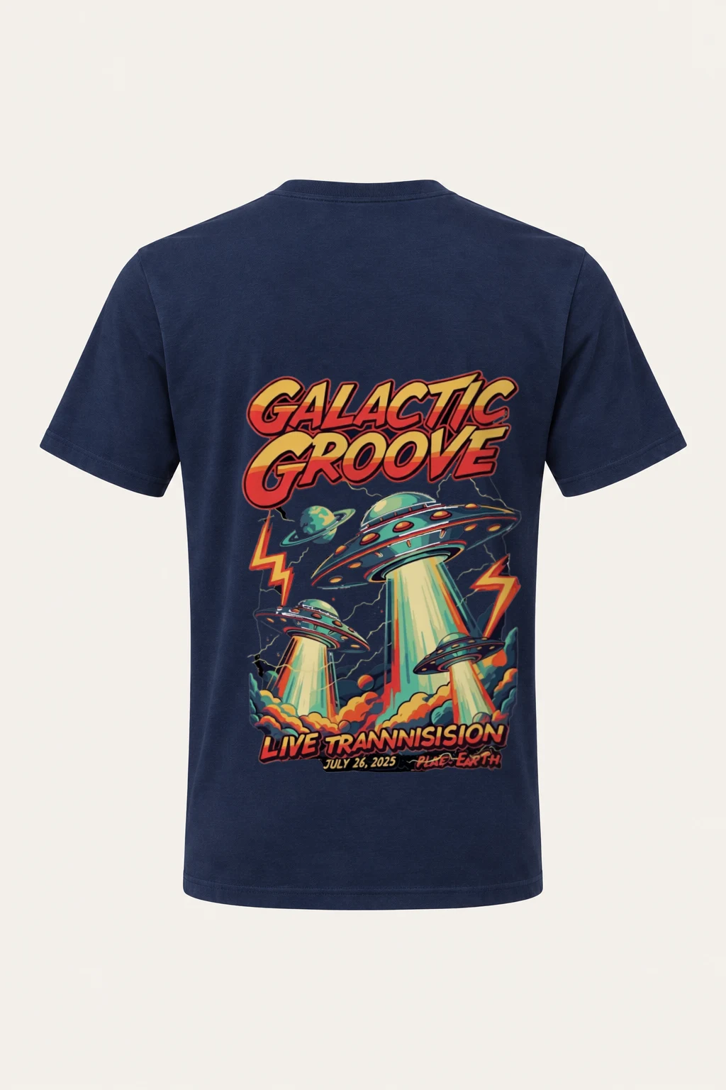 "Galactic Groove" Heavyweight Unisex Crewneck T-shirt | Gildan 5000