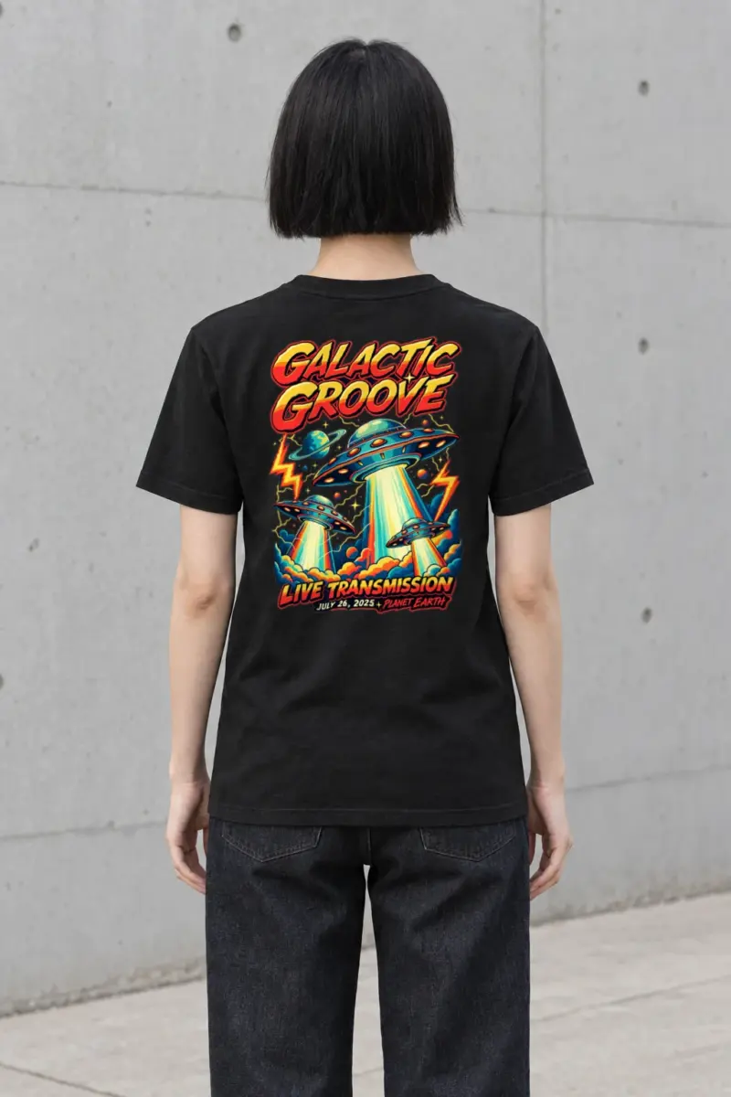 "Galactic Groove Transmission" Heavyweight Unisex Crewneck T-shirt | Gildan 5000