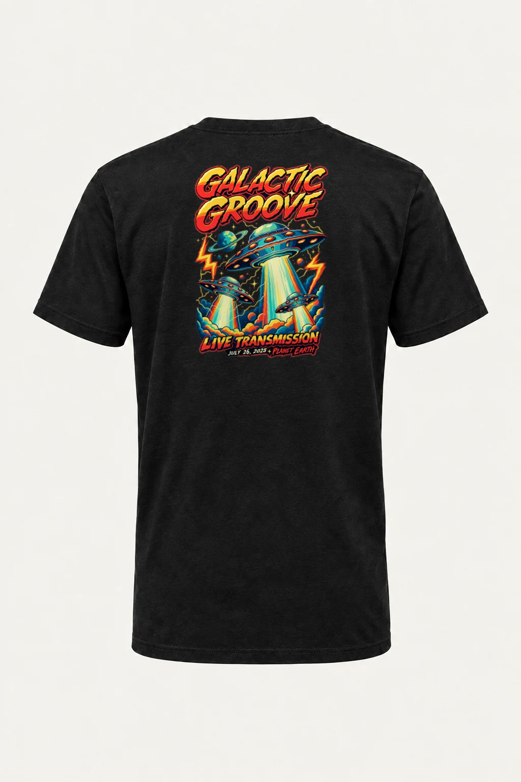"Galactic Groove Transmission" Heavyweight Unisex Crewneck T-shirt | Gildan 5000