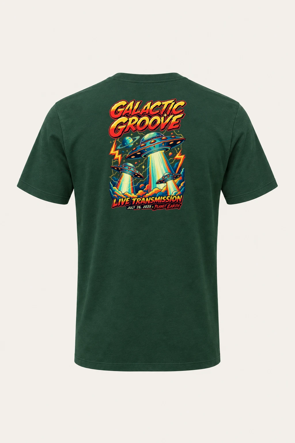 "Galactic Groove Transmission" Heavyweight Unisex Crewneck T-shirt | Gildan 5000