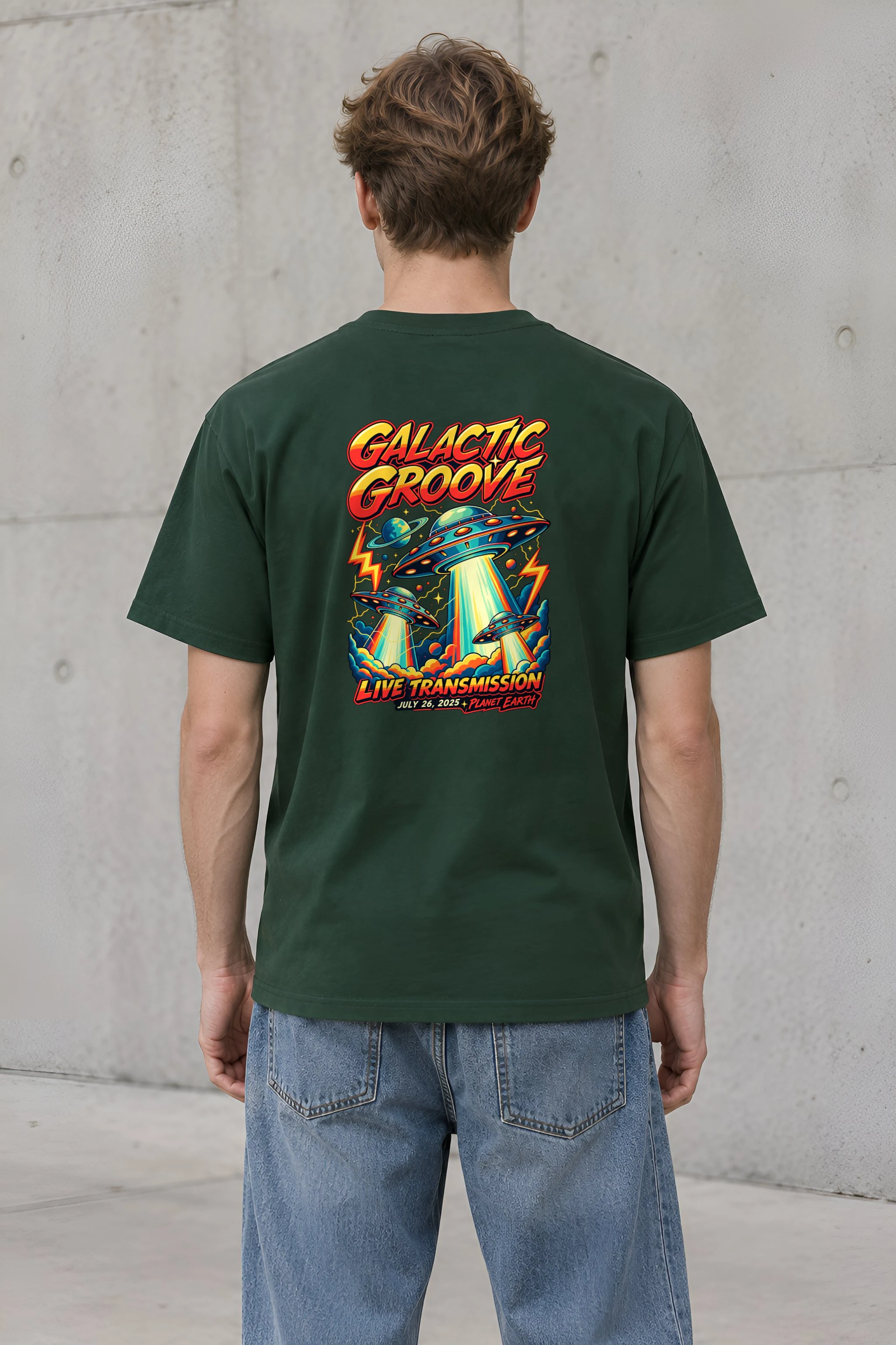 "Galactic Groove Transmission" Heavyweight Unisex Crewneck T-shirt