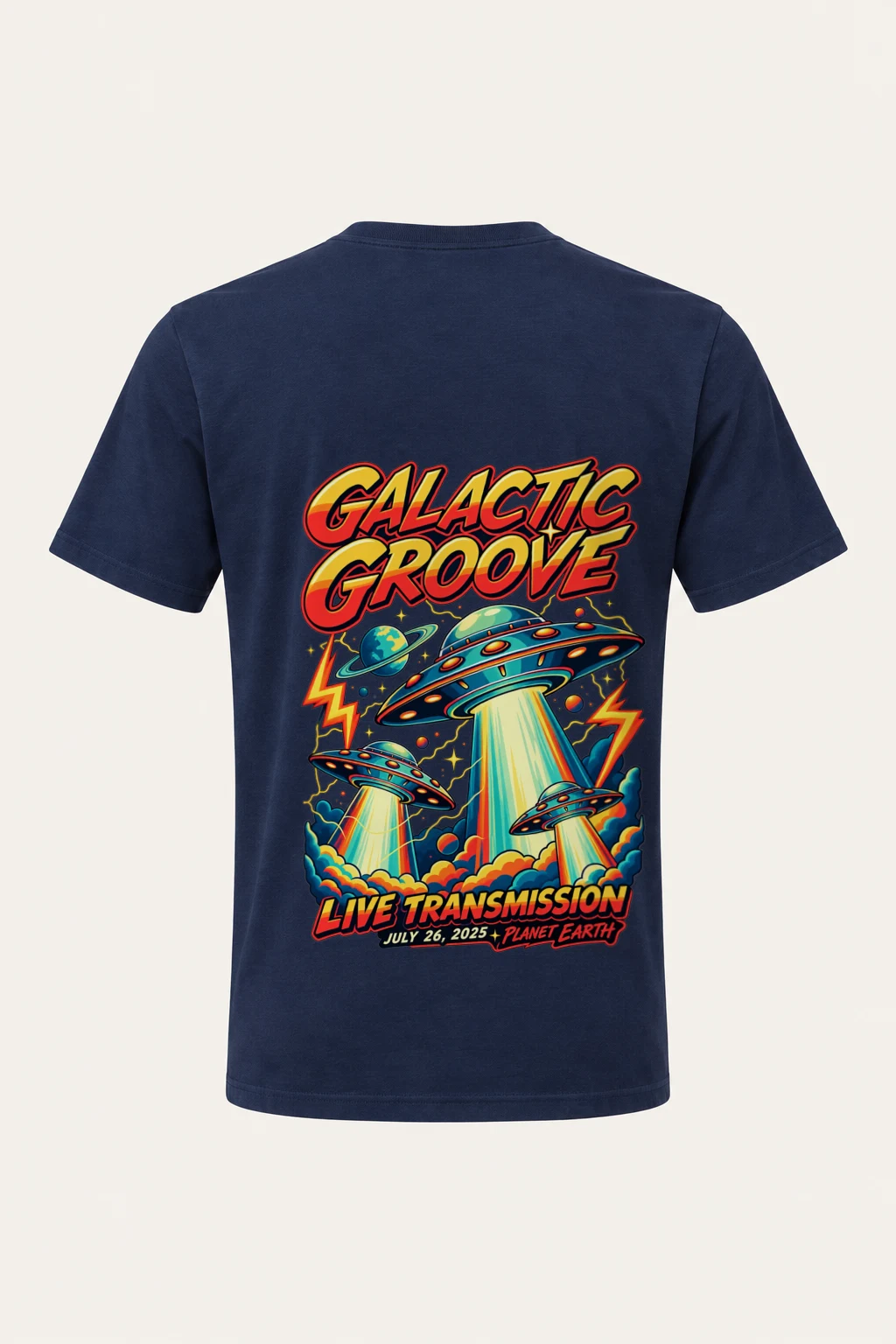 "Galactic Groove Transmission" Heavyweight Unisex Crewneck T-shirt | Gildan 5000