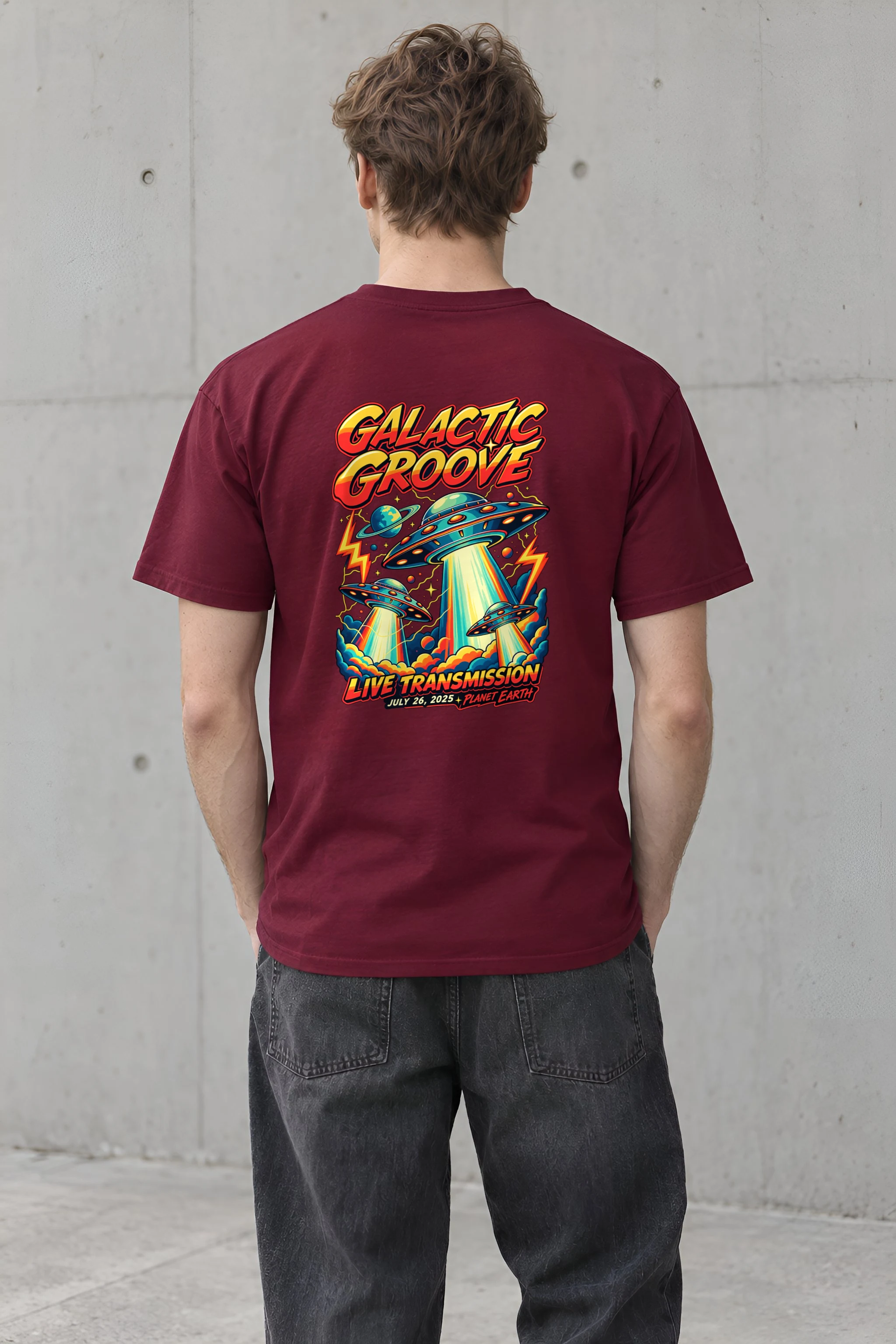 "Galactic Groove Transmission" Heavyweight Unisex Crewneck T-shirt