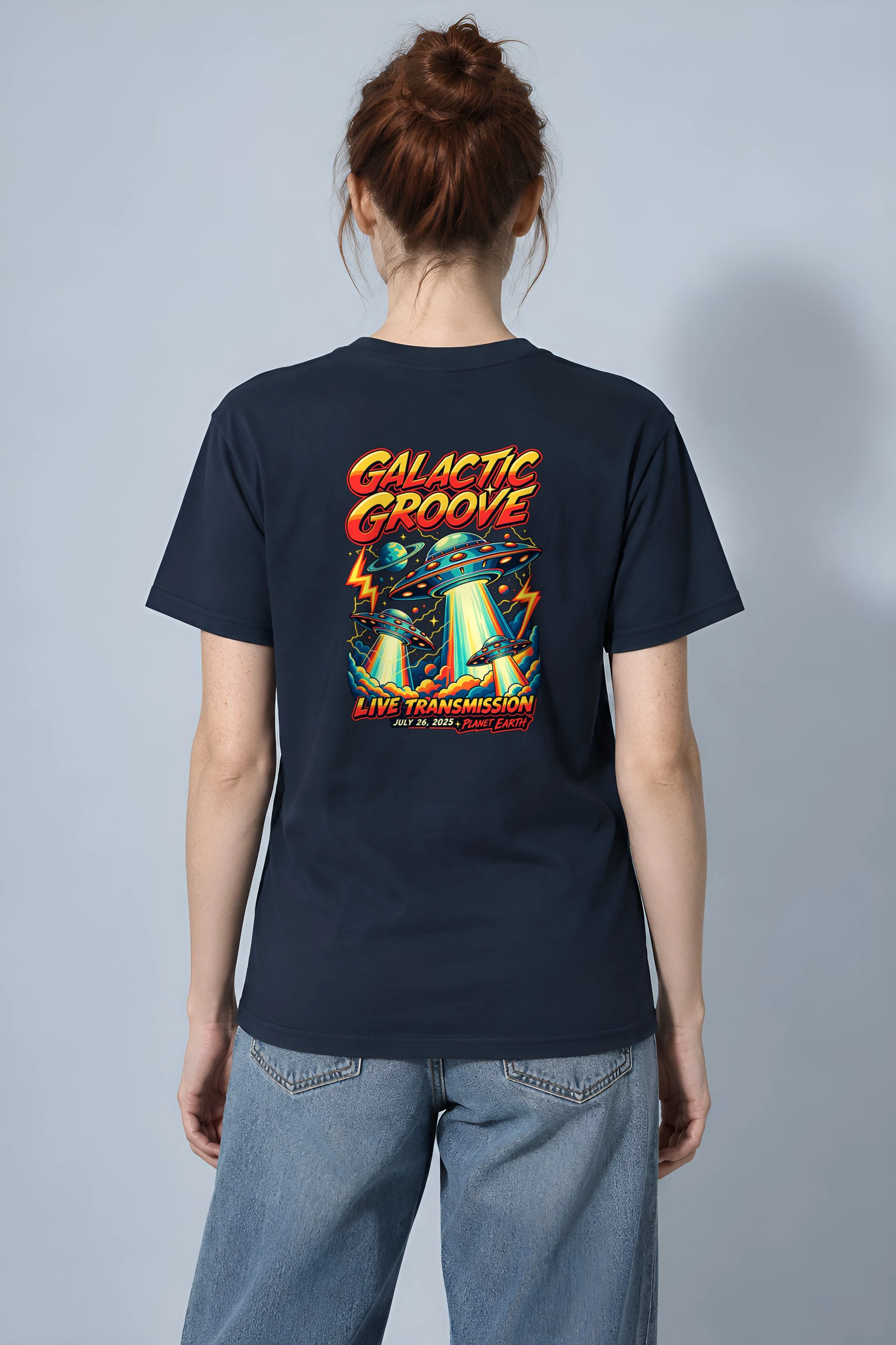 "Galactic Groove Transmission" Heavyweight Unisex Crewneck T-shirt