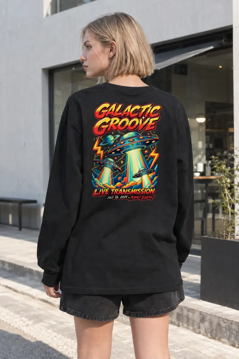 "Galactic Groove" Unisex Longsleeve T-shirt | Gildan 2400