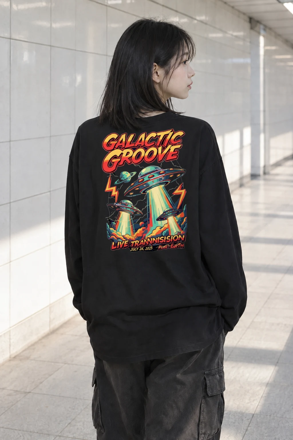 "Galactic Groove" Unisex Longsleeve T-shirt | Gildan 2400